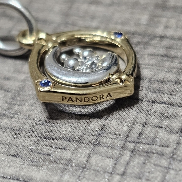 Disney Mickey Mouse & Minnie Mouse Two-tone Spinning Moon Dangle Charm - Picture 5 of 6